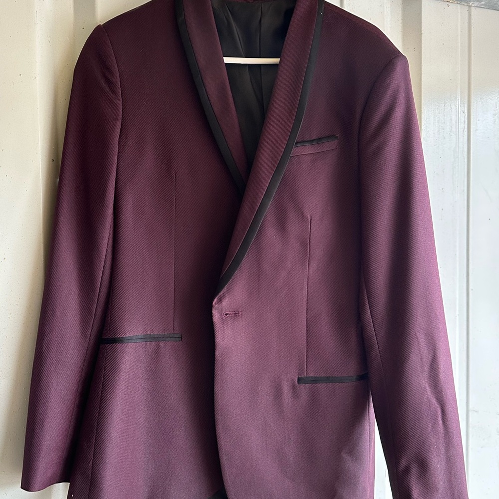 Used J.Ferrer Men suit Jacket dark purple Size:Large